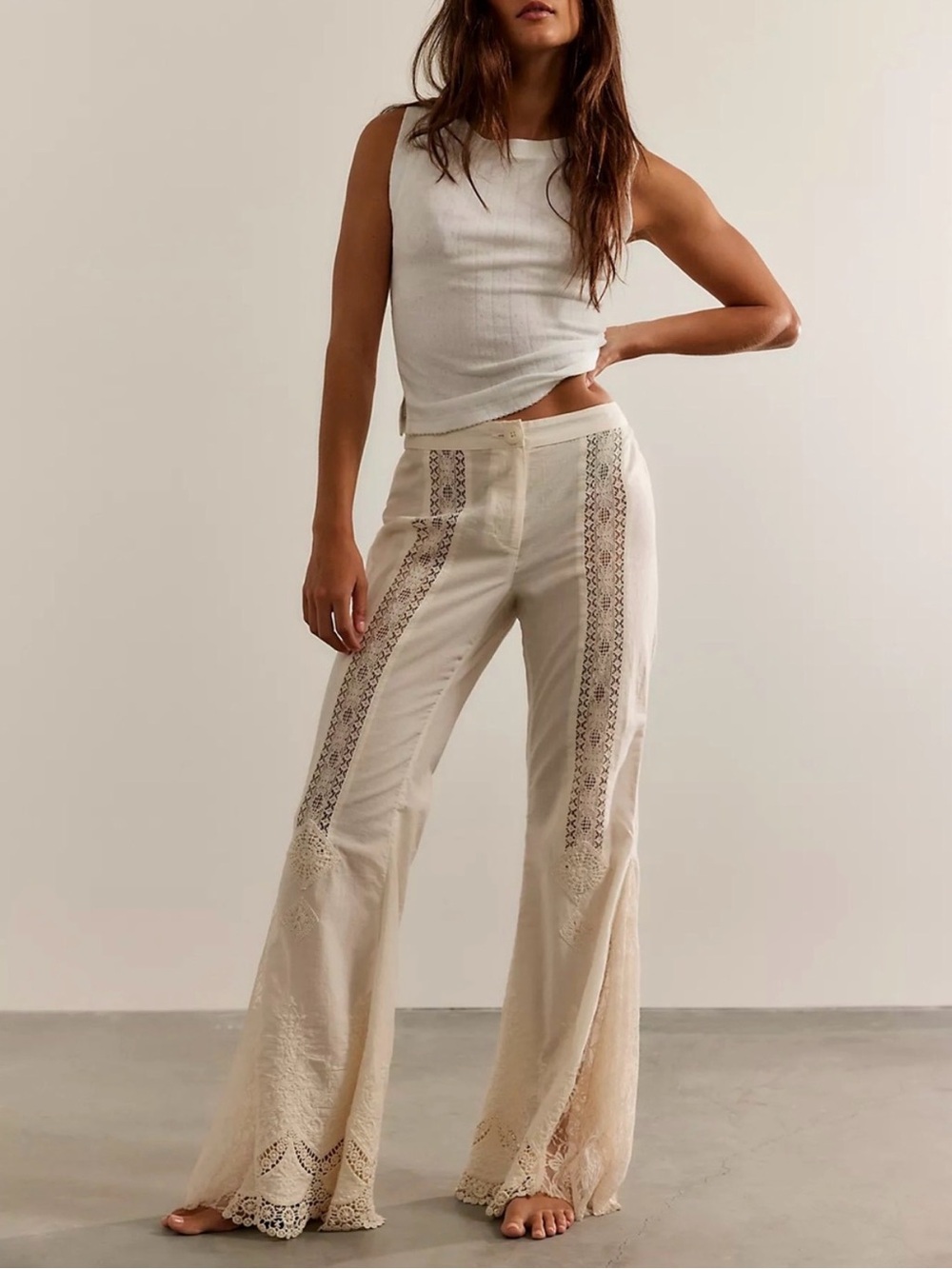 Free people Aliyah Lace Flare Pants